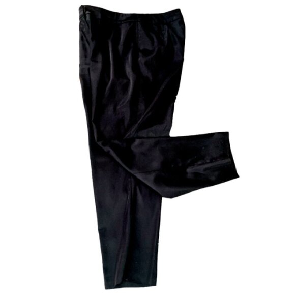 Apostrophe Stretch Satin High-Rise Flat Front Dress Pants Sz 12 Black 105G - Picture 3 of 9